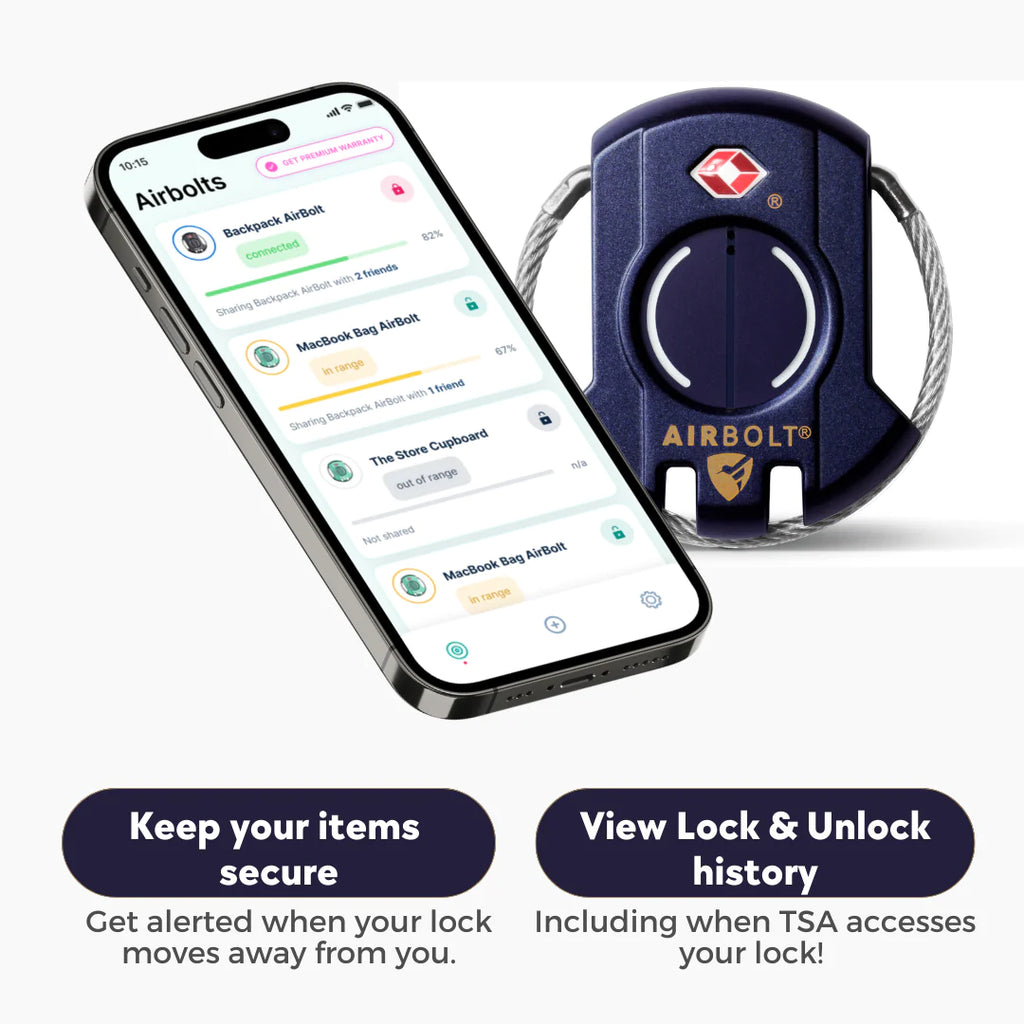 AirBolt® The Truly Smart Travel Lock (Gen 5)